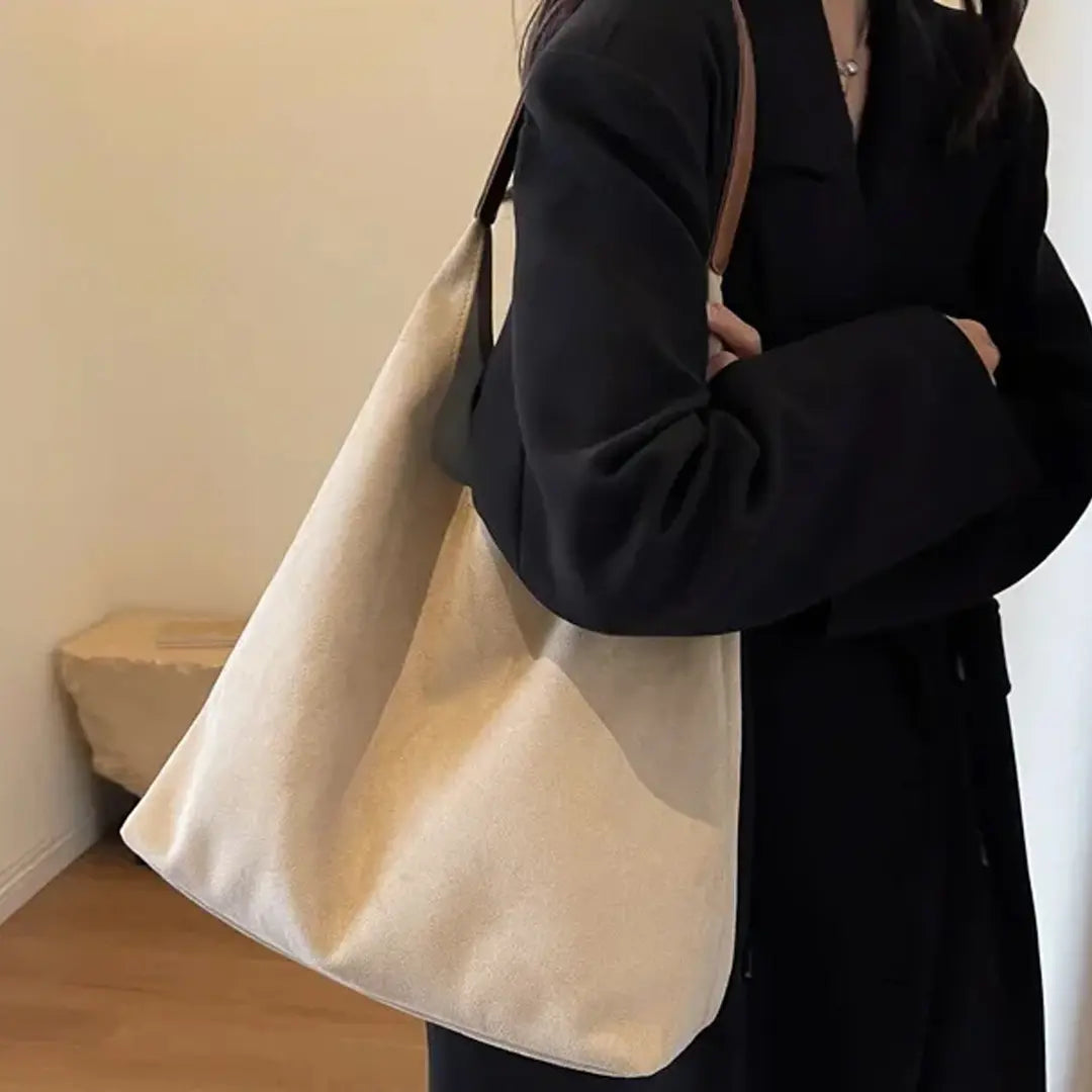 Gexo Suede Shoulder Tote Bag, Large Everyday Hobo Handbag