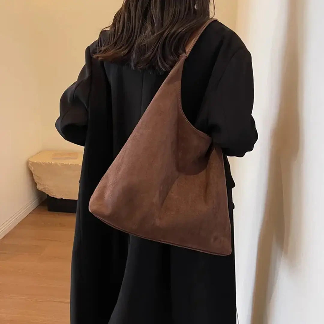 Gexo Suede Shoulder Tote Bag, Large Everyday Hobo Handbag