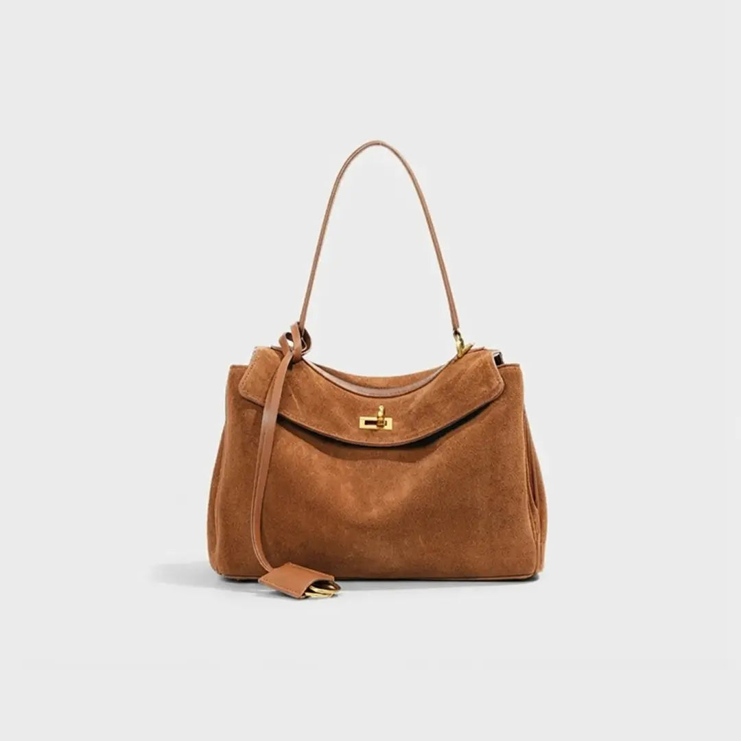 Gexo Suede Tote Bag, Shoulder and Frosted Cowhide Crossbody Handbag