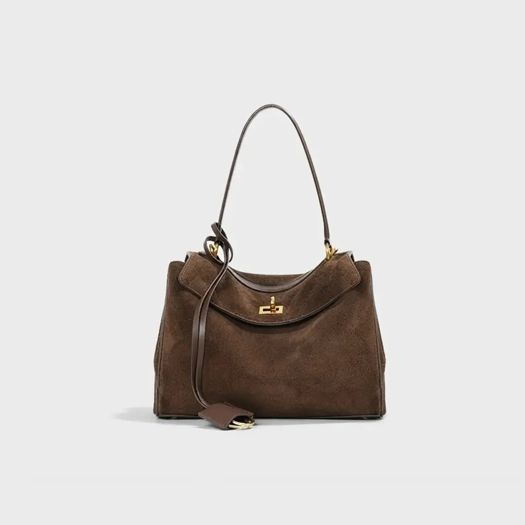 Gexo Suede Tote Bag, Shoulder and Frosted Cowhide Crossbody Handbag