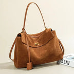 Gexo Suede Tote Bag, Shoulder and Frosted Cowhide Crossbody Handbag