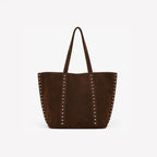 Gexo Suede Tote Bag with Rivet Detail