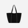 Gexo Suede Tote Bag with Rivet Detail