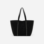 Gexo Suede Tote Bag with Rivet Detail