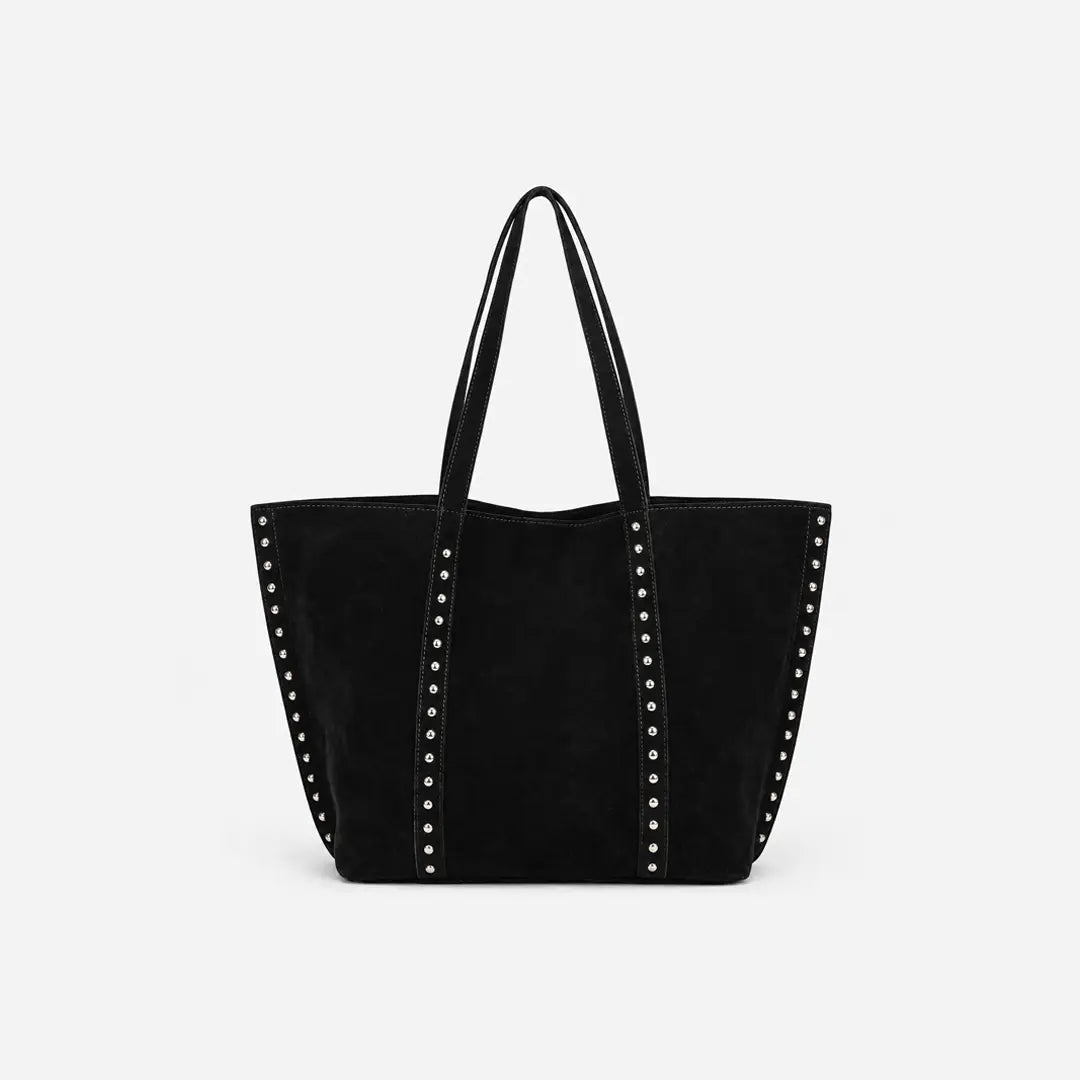 Gexo Suede Tote Bag with Rivet Detail