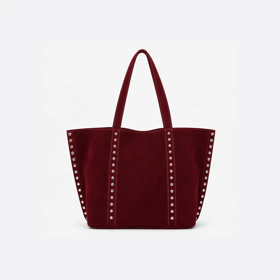 Gexo Suede Tote Bag with Rivet Detail