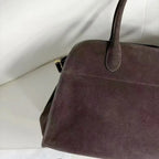 Gexo Suede Work Tote Bag, Large Everyday Shoulder Handbag
