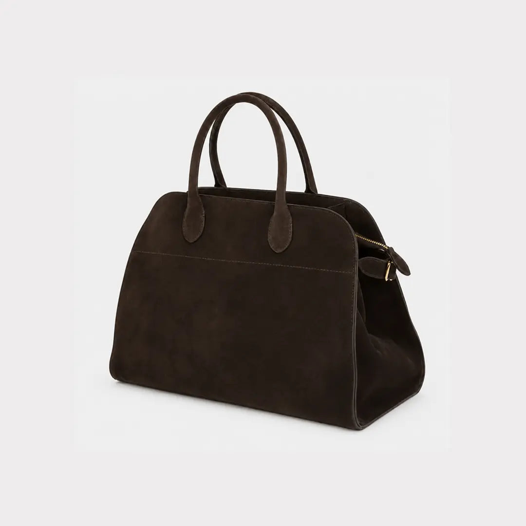 Gexo Suede Work Tote Bag, Large Everyday Shoulder Handbag