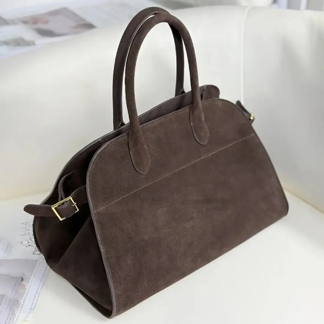 Gexo Suede Work Tote Bag, Large Everyday Shoulder Handbag