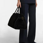Gexo Suede Work Tote Bag, Large Everyday Shoulder Handbag