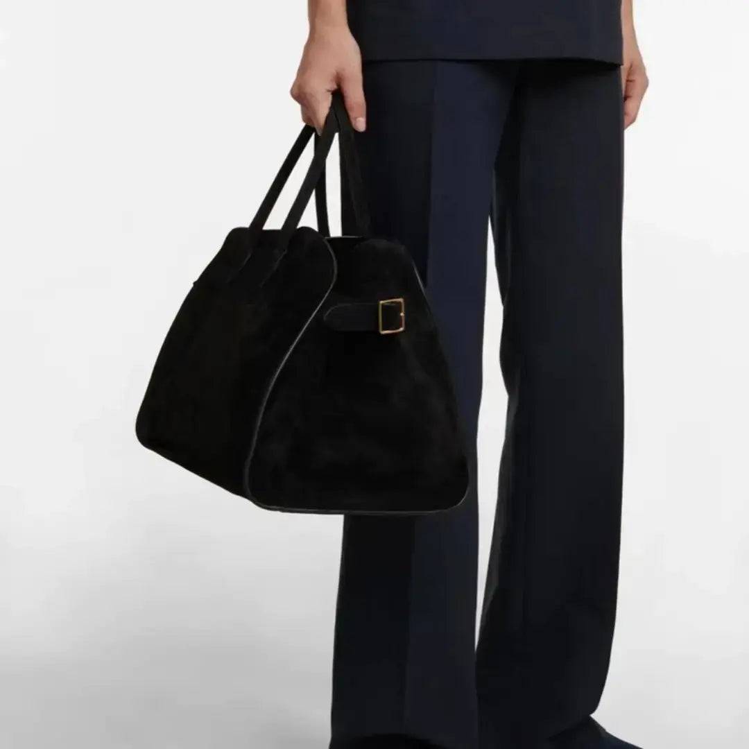 Gexo Suede Work Tote Bag, Large Everyday Shoulder Handbag