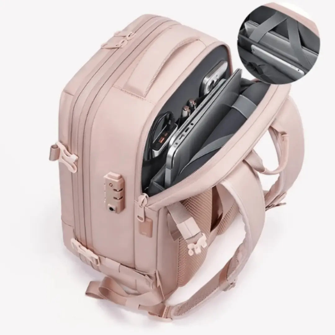 Gexo Travel Backpack with Vacuum Compression, Expandable Storage and Anti-Theft Design