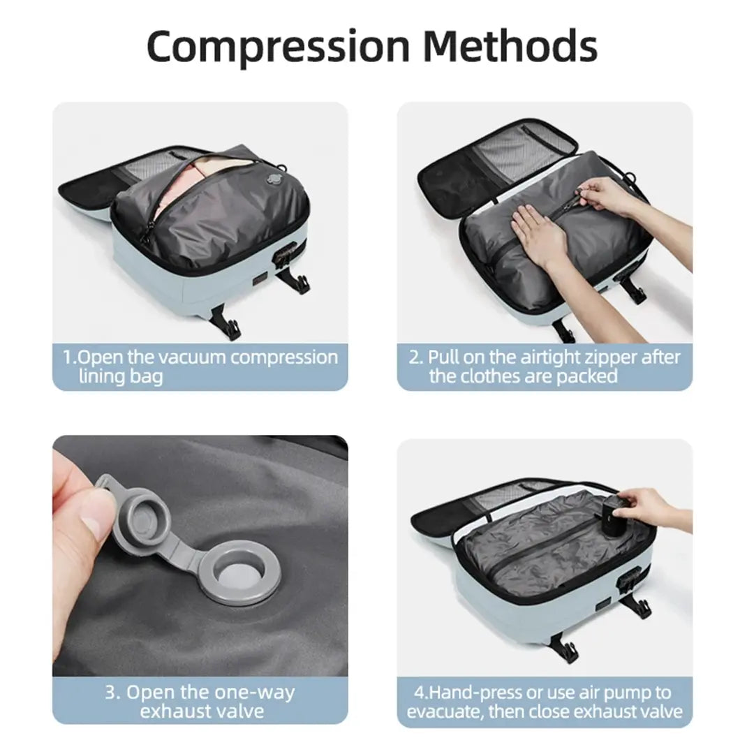Gexo Travel Backpack with Vacuum Compression, Expandable Storage and Anti-Theft Design