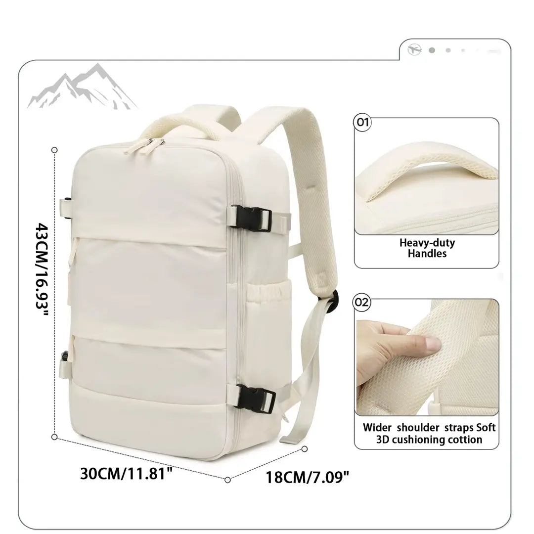 Gexo Vacuum Compression Travel Backpack 35L, Expandable Cabin 16-inch Laptop