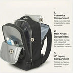 Gexo Vacuum Compression Travel Backpack 35L, Expandable Cabin 16-inch Laptop