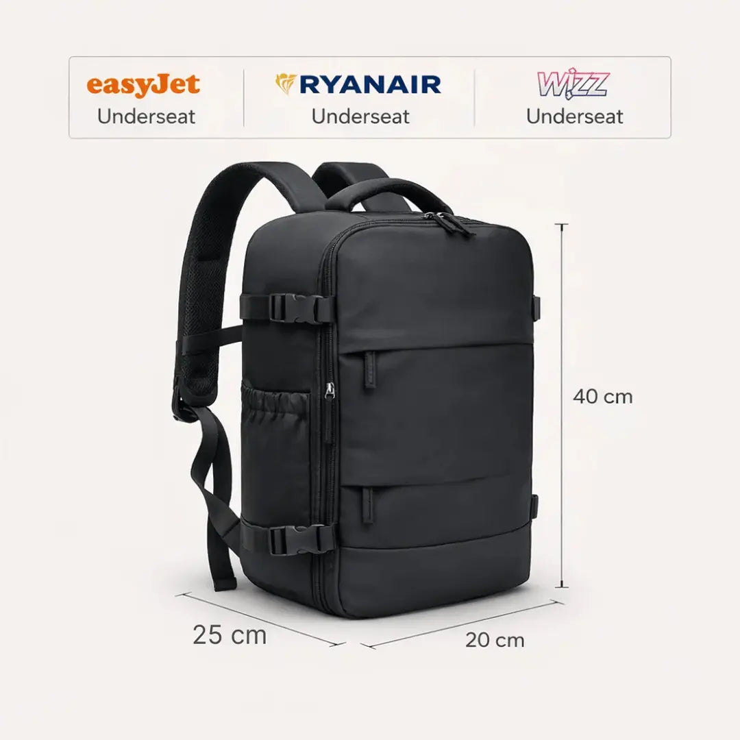 Gexo Vacuum Compression Travel Backpack 35L, Expandable Cabin 16-inch Laptop