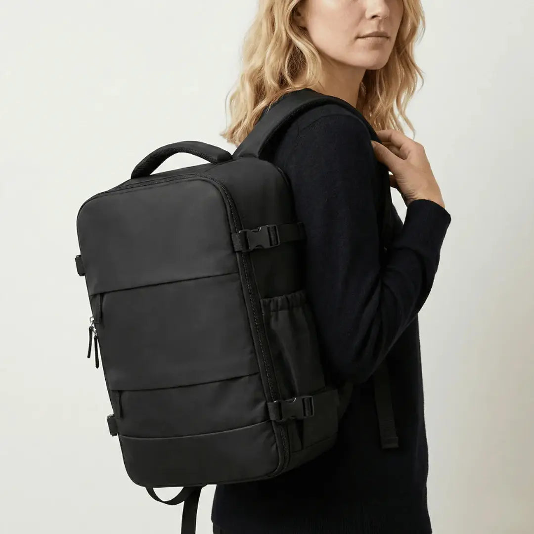Gexo Vacuum Compression Travel Backpack 35L, Expandable Cabin 16-inch Laptop