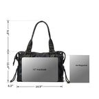 Gexo Vintage Black Leather Shoulder Bag with Crossbody Strap