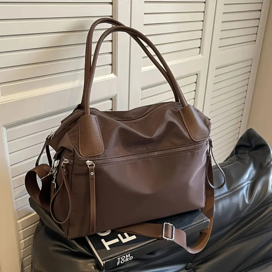 Gexo Vintage Nylon Shoulder Bag with Waterproof Protection and Large Capacity