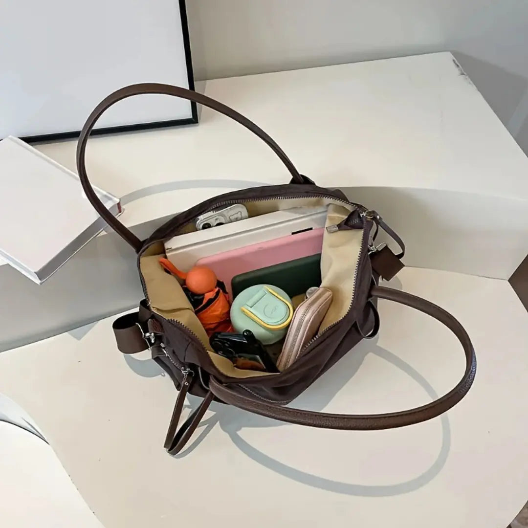 Gexo Vintage Nylon Shoulder Bag with Waterproof Protection and Large Capacity