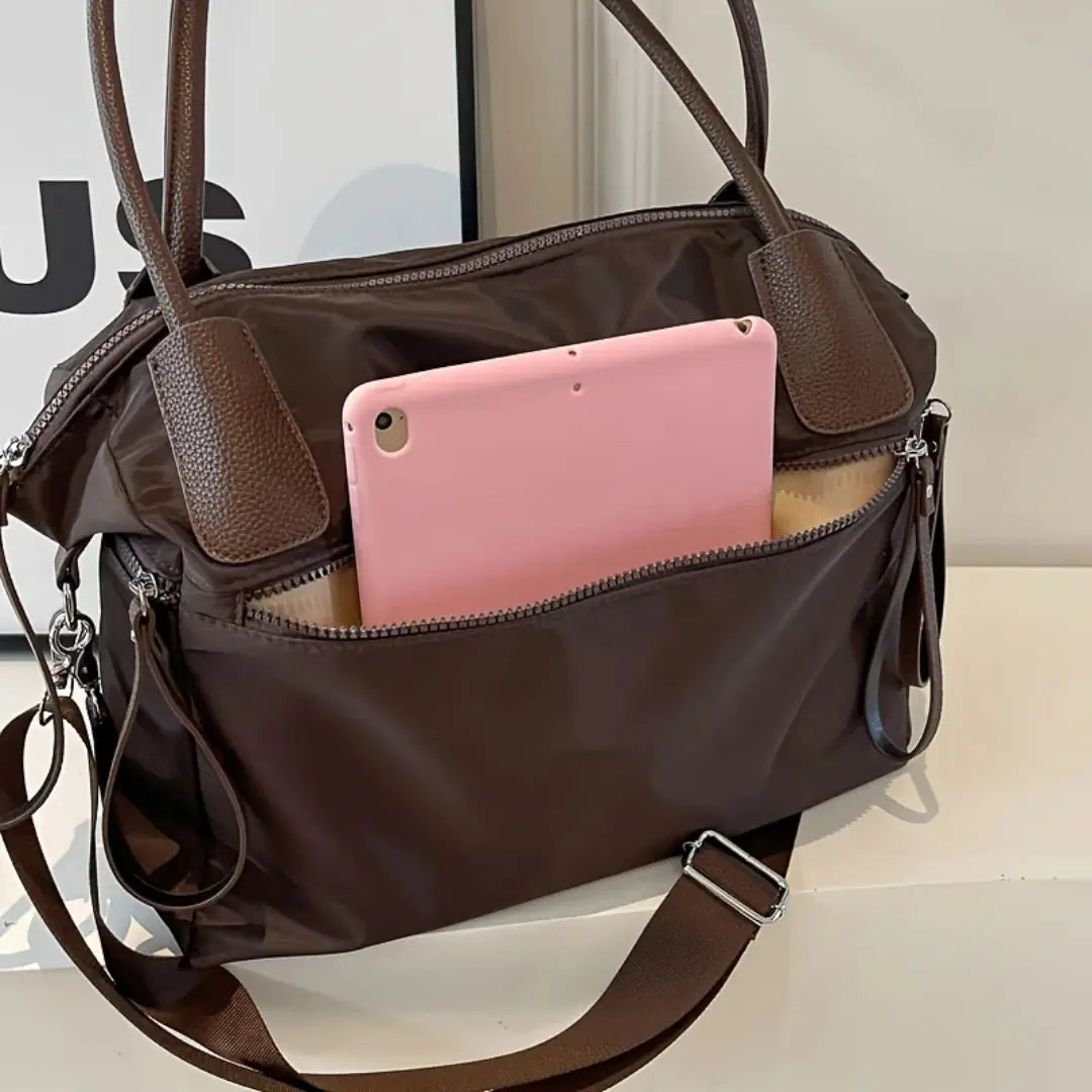 Gexo Vintage Nylon Shoulder Bag with Waterproof Protection and Large Capacity