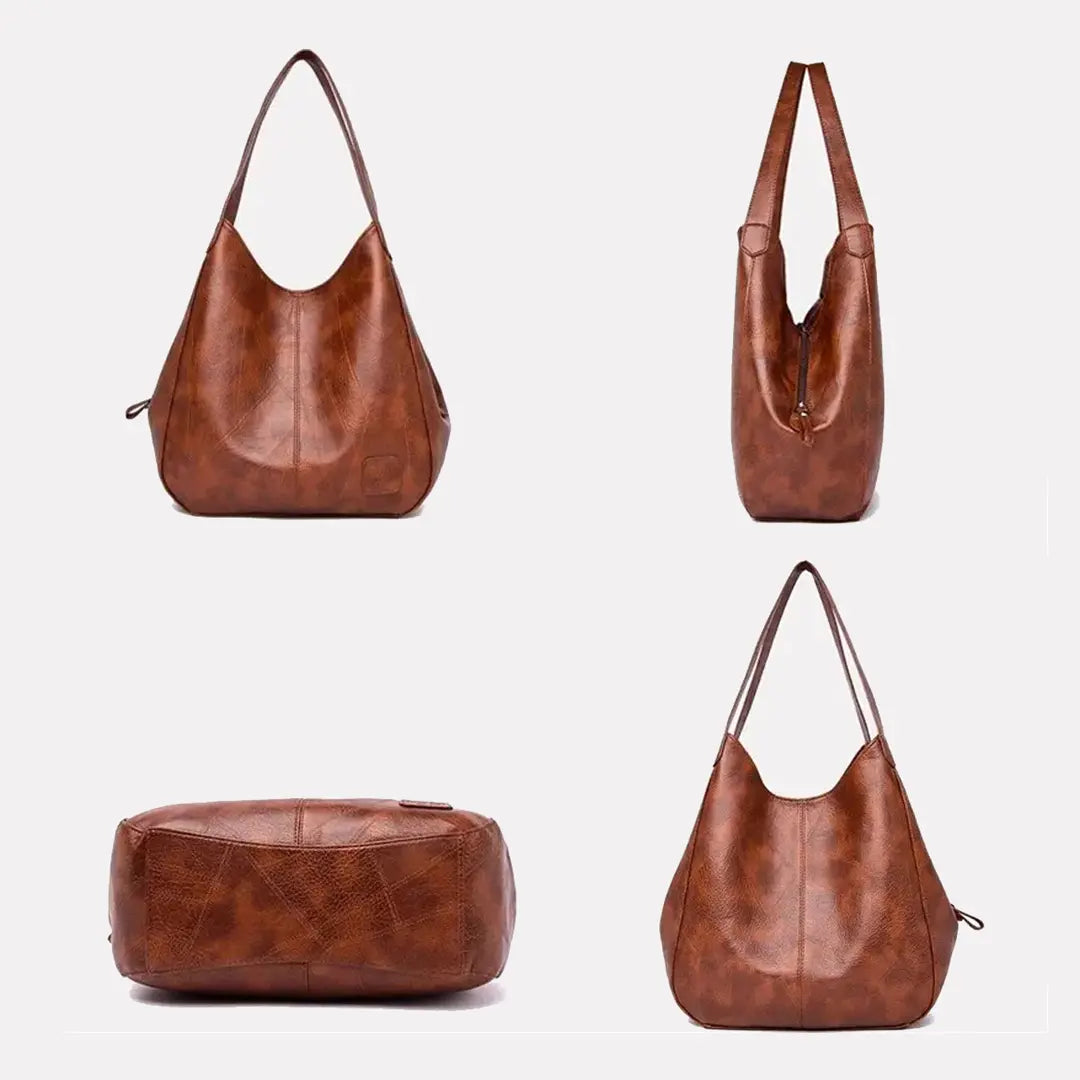 Gexo Vintage PU Leather Black Shoulder Bag for Timeless Everyday Style
