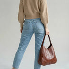 Gexo Vintage PU Leather Black Shoulder Bag for Timeless Everyday Style