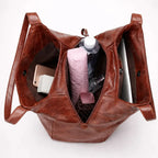Gexo Vintage PU Leather Black Shoulder Bag for Timeless Everyday Style