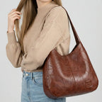 Gexo Vintage PU Leather Black Shoulder Bag for Timeless Everyday Style