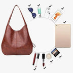 Gexo Vintage PU Leather Black Shoulder Bag for Timeless Everyday Style