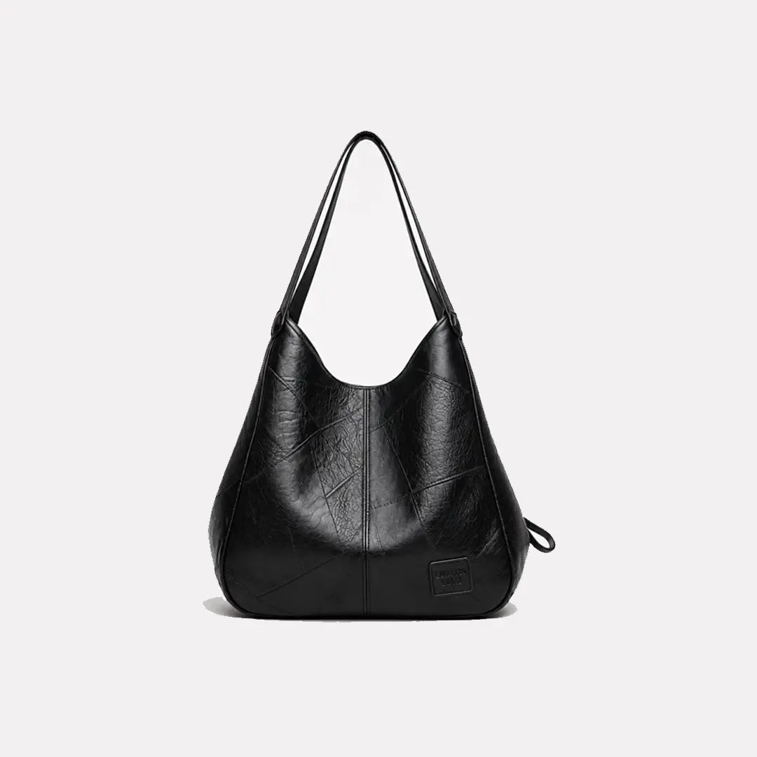 Gexo Vintage PU Leather Black Shoulder Bag for Timeless Everyday Style