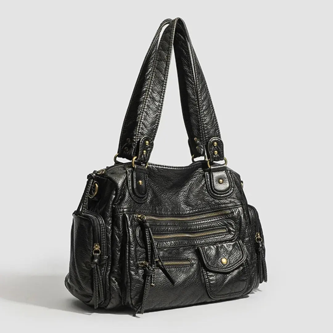 Gexo Vintage PU Leather Shoulder Bag with Large Capacity and Smart Organisation