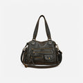 Gexo Vintage PU Leather Shoulder Bag with Large Capacity and Smart Organisation