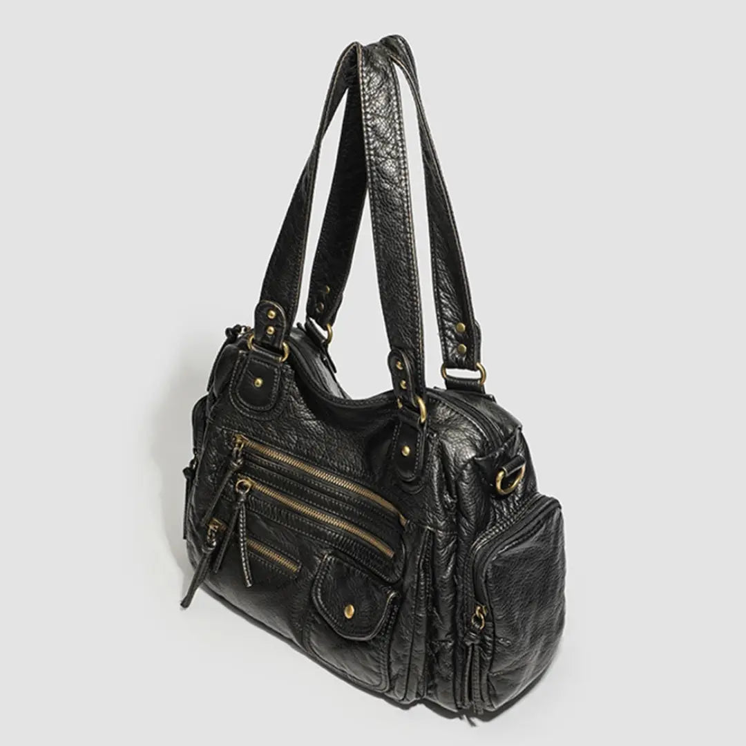 Gexo Vintage PU Leather Shoulder Bag with Large Capacity and Smart Organisation
