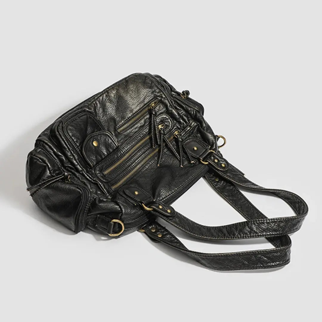Gexo Vintage PU Leather Shoulder Bag with Large Capacity and Smart Organisation
