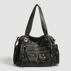 Gexo Vintage PU Leather Shoulder Bag with Large Capacity and Smart Organisation