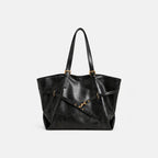 Gexo Vintage PU Leather Tote Bag with Buckle Detail