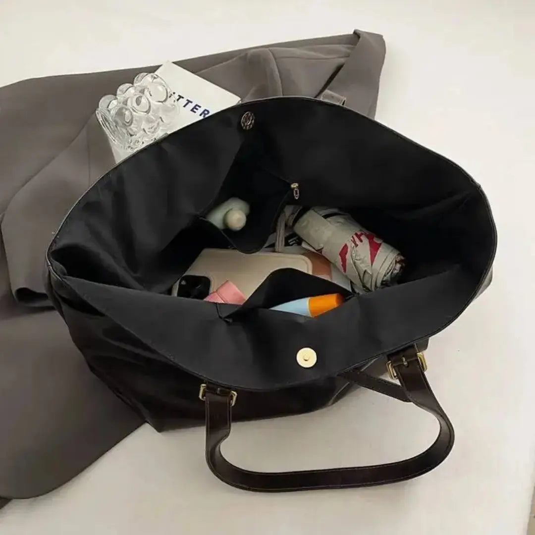 Gexo Vintage PU Leather Tote Bag with Buckle Detail