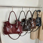 Gexo Vintage PU Leather Tote Bag with Crossbody Strap