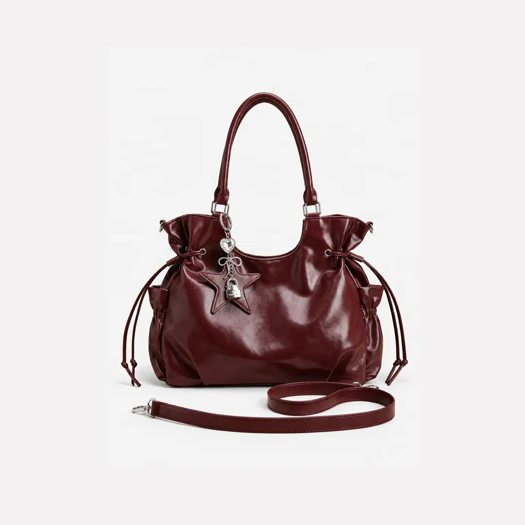 Gexo Vintage PU Leather Tote Bag with Crossbody Strap