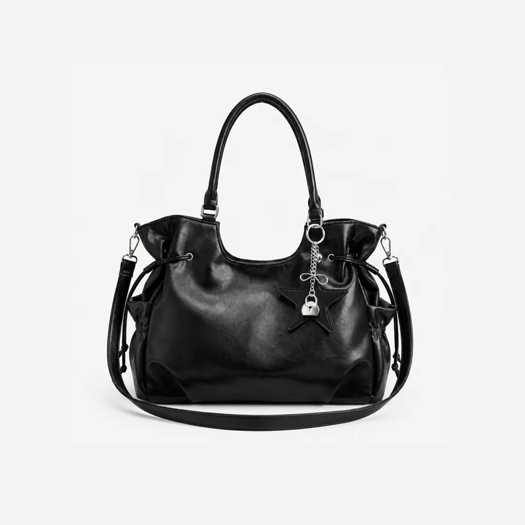 Gexo Vintage PU Leather Tote Bag with Crossbody Strap