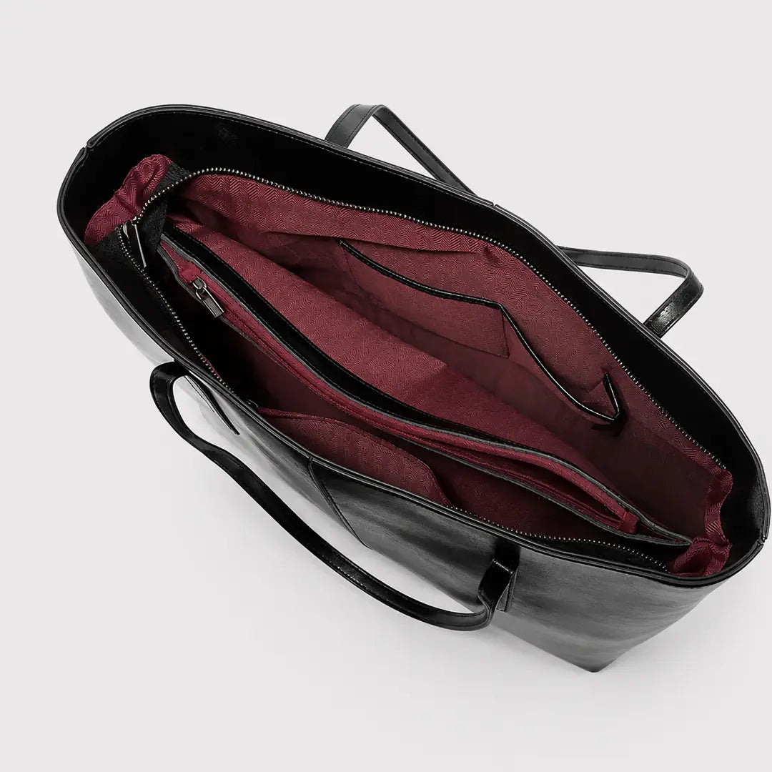 Gexo Large Structured Leather Tote - Work Bag, Travel 4