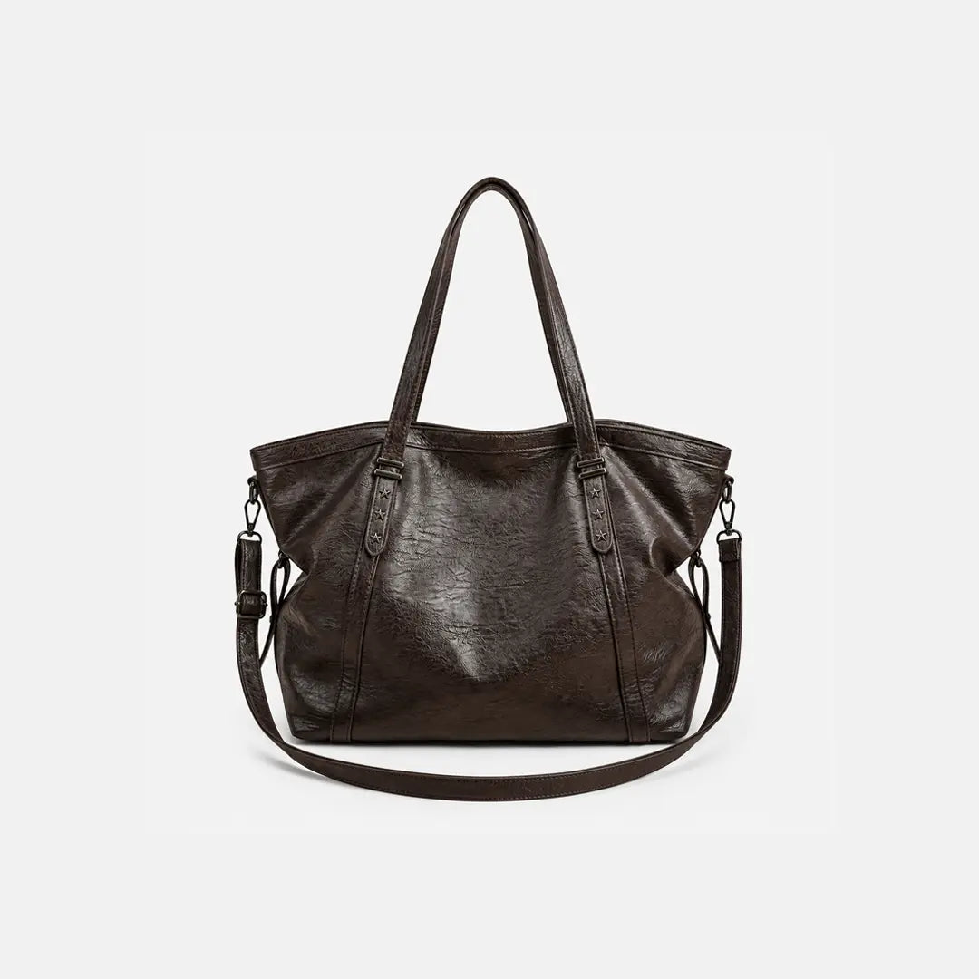 Gexo Oversized Brown Tote Bag, Shoulder and Crossbody Handbag
