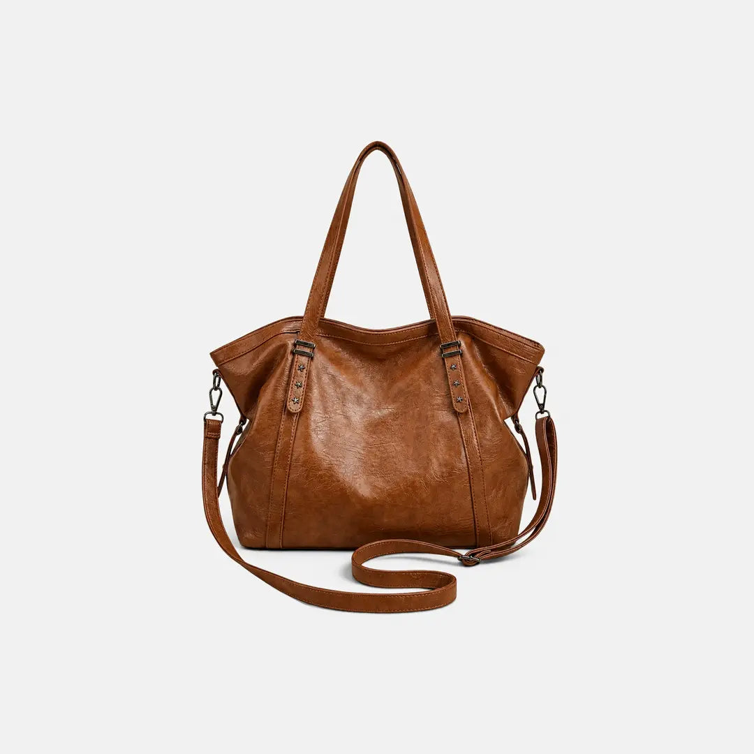 Gexo Oversized Brown Tote Bag, Shoulder and Crossbody Handbag