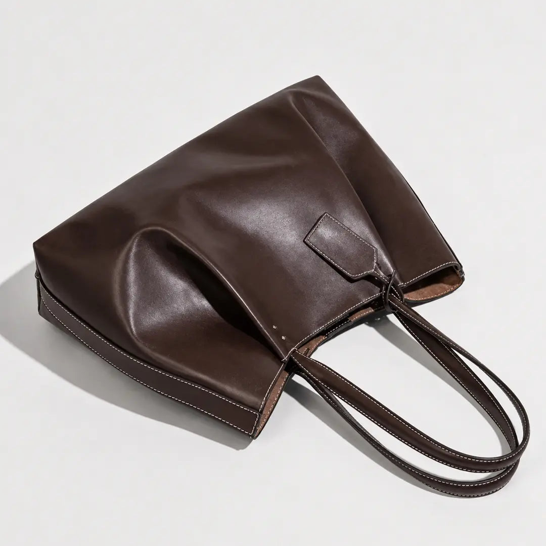 Gexo Oversized Vegan Leather Tote - Fits 15 inch Laptop, A4, Daily Carry - 1