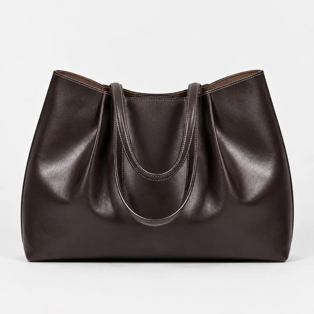 Gexo Oversized Vegan Leather Tote - Fits 15 inch Laptop, A4, Daily Carry - 3