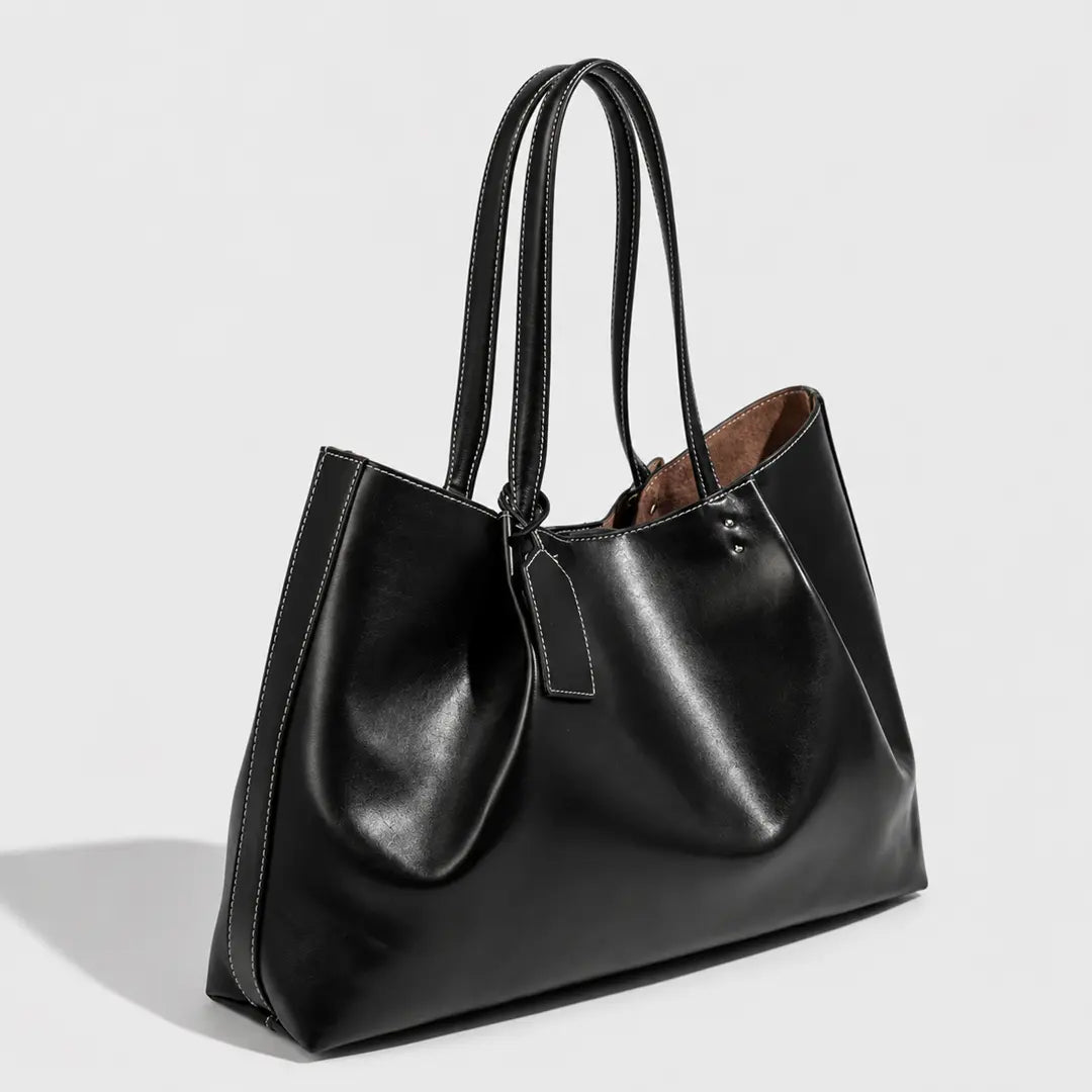 Gexo Oversized Vegan Leather Tote - Fits 15 inch Laptop, A4, Daily Carry - 4