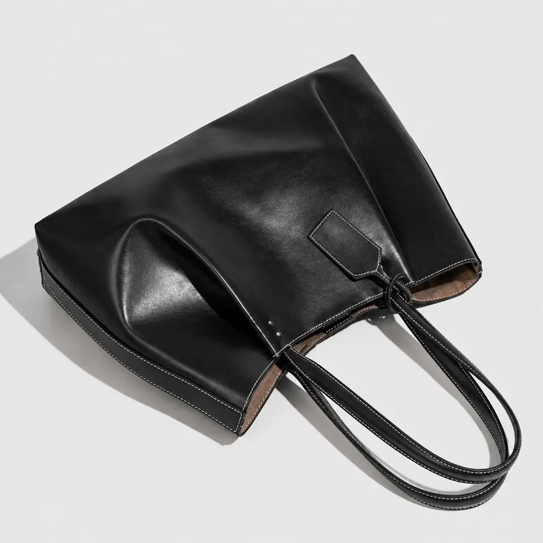 Gexo Oversized Vegan Leather Tote - Fits 15 inch Laptop, A4, Daily Carry - 5