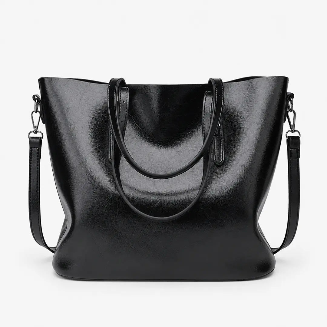 Gexo Vintage Oil Leather Tote - 3-in-1 Carry Style - 1