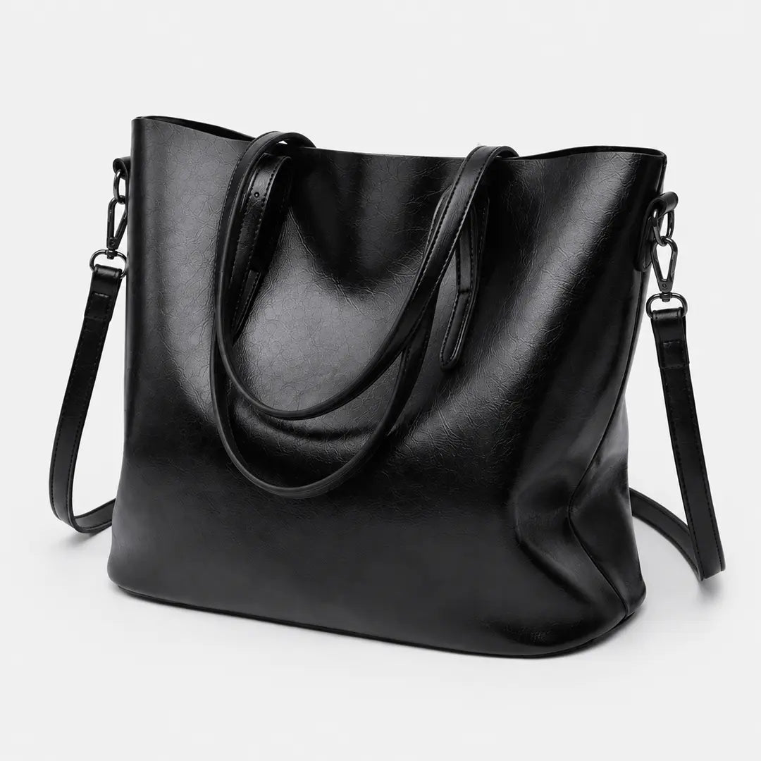 Gexo Vintage Oil Leather Tote - 3-in-1 Carry Style - 3